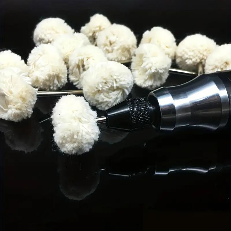 10/20/30pcs Wool Polishing Wheel 3mm Shank Artificial Wool Buffing Wheel Grinder Head Rotary Tools For Stone Metal and Nonmetal