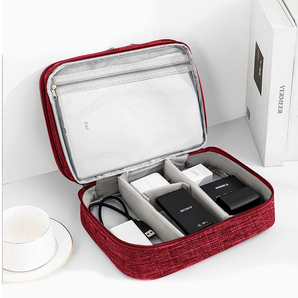 Travel Line Storage Bag Portable Cable Bag Three-layer Multifunction Storage Bag Waterproof Digital Electronic Storage BagMakeup
