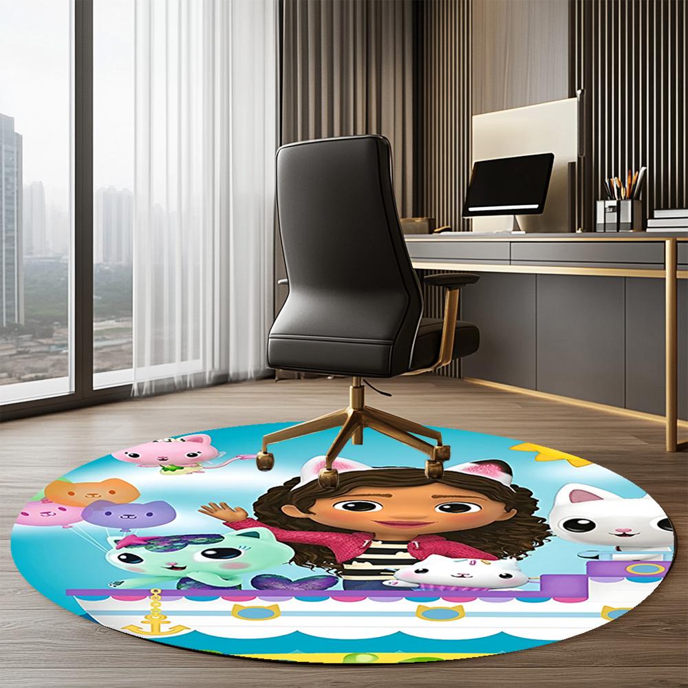 Gabby Printed Round Rug Carpet Chair Rug Area Rug Entryway Doormats,for Office Chair Living Room Bedroom Kitchen Room.