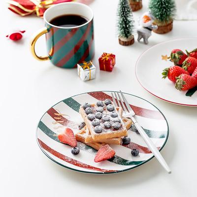 Kreativní krásný vánoční keramický talíř na steakový talíř ovocný talíř dezertní talíř