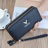 New Wallet Women's Double Zipper Long Clutch Bag Fashionable and Simple Large-capacity Double-layer Wallet Mobile Phone Bag