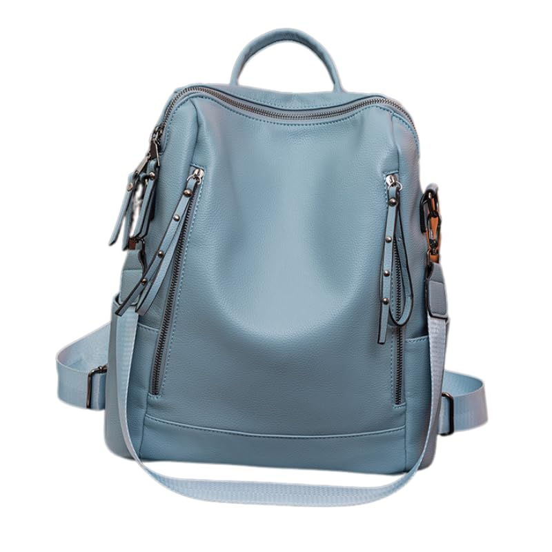 

INNOCRIE Women s 2-Way3-Way Backpack, Soft Leather, Water-Repellent, Perfect for School and Work, Can Also Be Used as a Shoulder Bag (Blue)