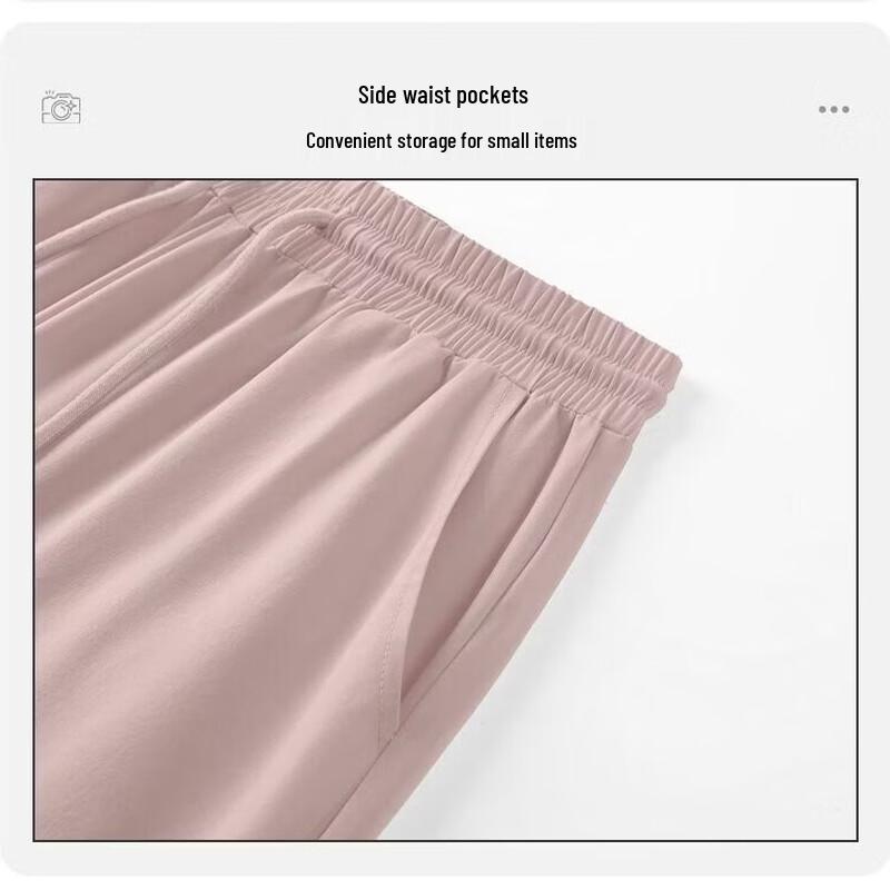 Huili Women's Loose High-Waist Cool-Feel Casual Cargo Pants