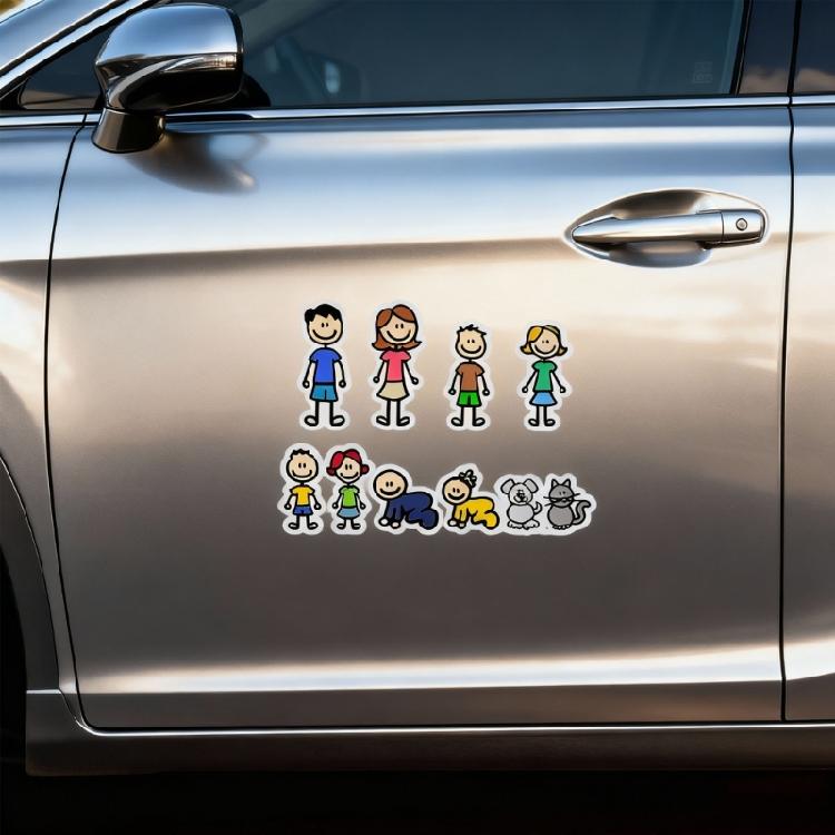 Funny Family Members Auto Stickers For Family Vehicles Decorative Decals PVC Water Resistant Easy Removal