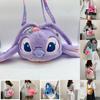 Loopy Hello Kitty Stitch Cartoon Plush Soft Round Bag With Zipper Closure For Daily Use