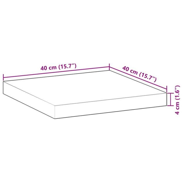 VidaXL Dessus de table carré 40x40x4 cm bois massif d'acacia, dessus de table de rechange, dessus de table carré, dessus de 4008724