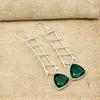 Chrome Diopside Handmade Gemstone Earrings, 925 Solid Sterling Silver Earrings, Unique Design Jewelry Earrings