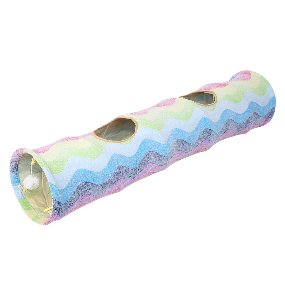 Cloth Colorful Paper Scratch Resistant Collapsible Cat Tunnel Tube Playing Hiding Toy