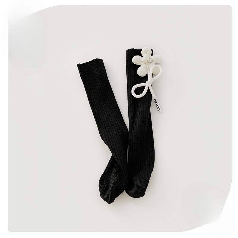 Children's Socks Summer Lolita Wooden Ear Mesh Ribbon Large Bow Mid-tube Socks for Girls