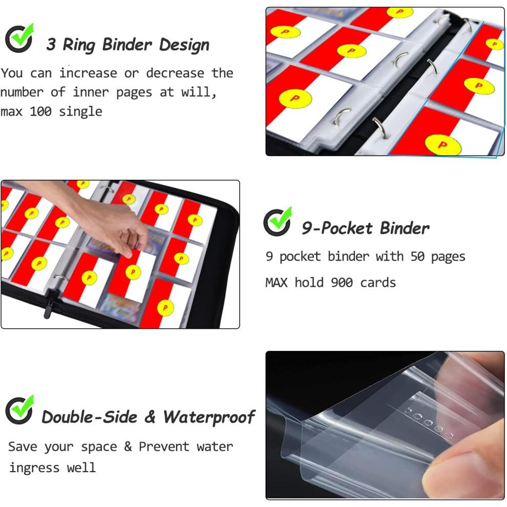 900 Card Spots for Pokemon Cards Binder Album Book Game Card Collector