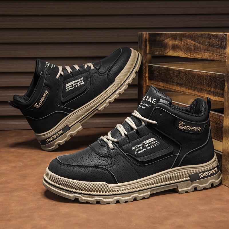 

Ботинки Мартина 2025 осень новые высокие кожаные универсальные мужские туфли для улицы износостойкие модные повседневные рабочие ботинки прозрачные 44