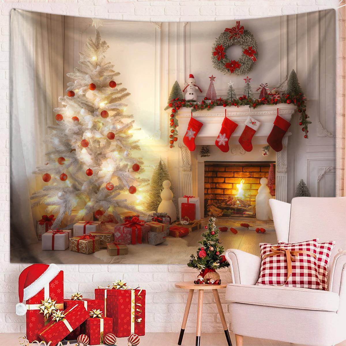 

Зимнее утро Олень Рождественская елка Настенный гобелен Рождественская настенная подвесная елка Настенная подвесная елка Великолепная рождественская елка Камин Подарки 200x150cm