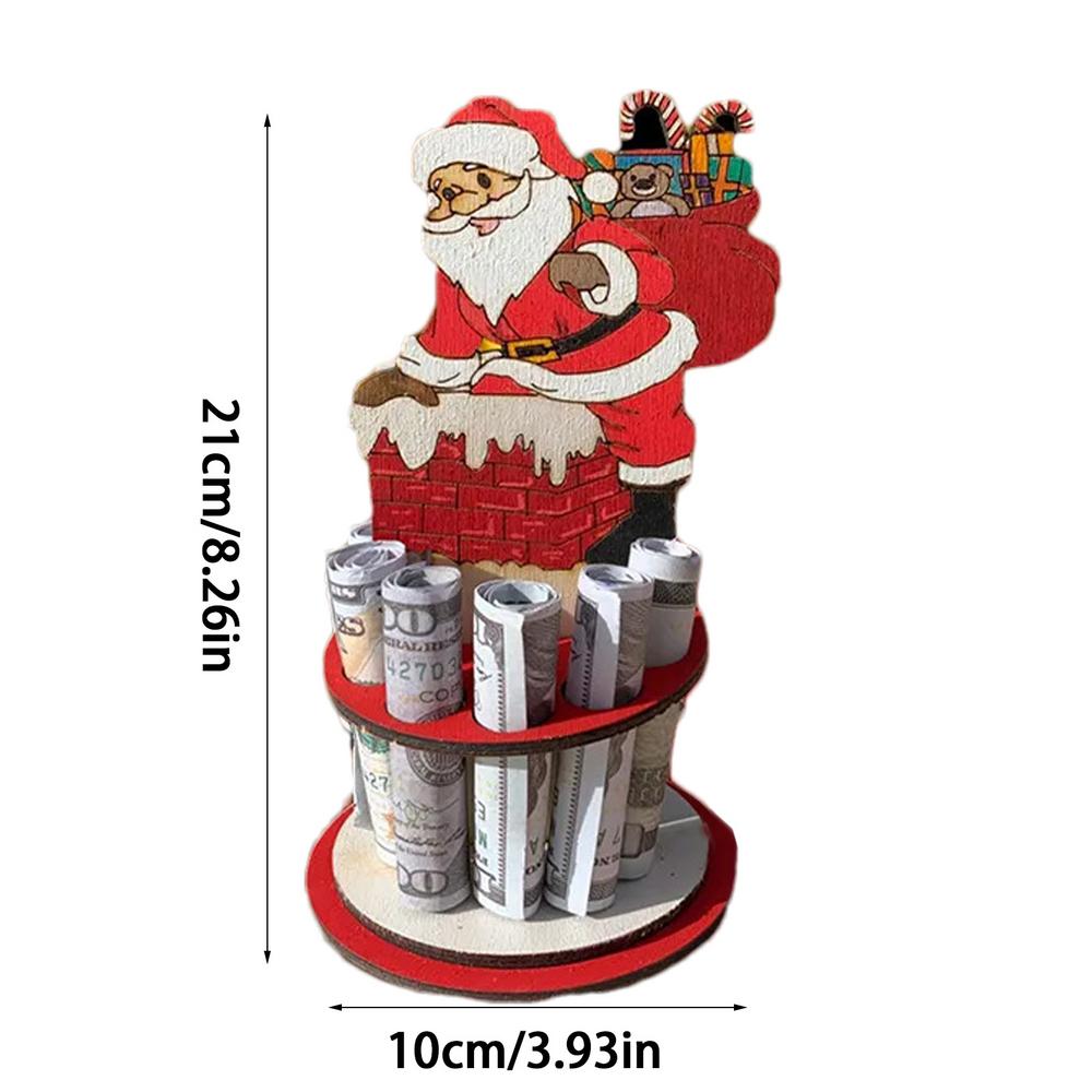 Christmas Money Clip Wooden Christmas Cash Clip Decoration Wood Material Money Storage Clip For Living Room Study Room Christmas