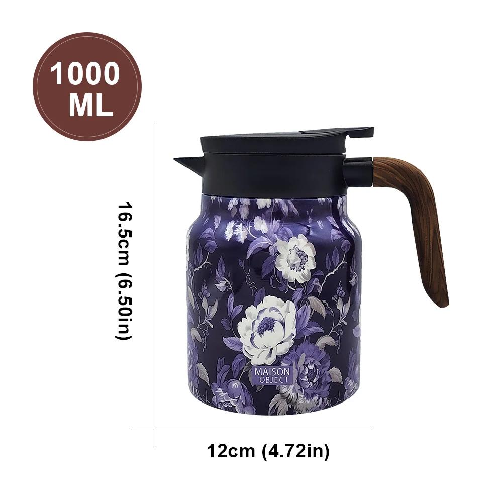 1000ml Květinová konvice na čaj Nerezové konvice na čaj Izolované konvice na čaj Konvice s cedníkem na čaj Láhev na vodu Na horké nápoje Do kuchyně