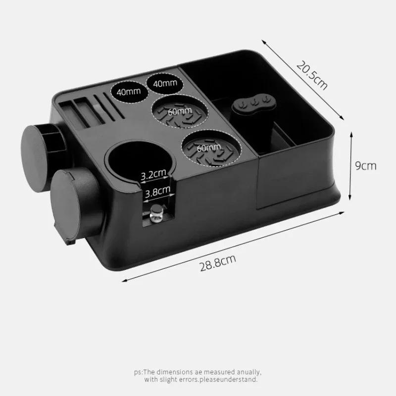 Kaffee-Tamper-Station Ständer mit magnetischer Knockbox ABS Verstellbare Basis für universellen Siebträgerhalter Espresso Zubehör