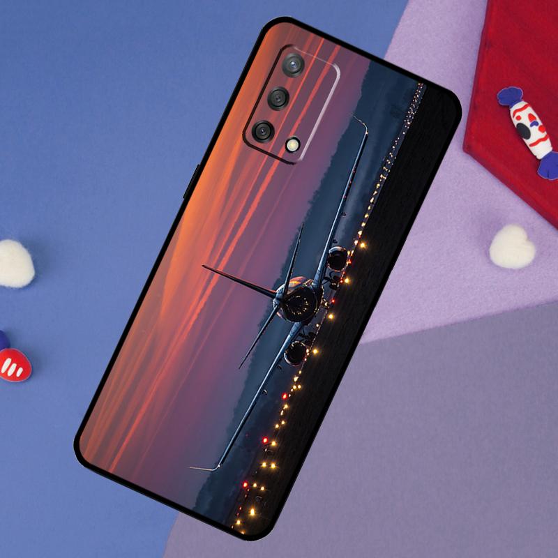 Airplane Plane Aircraft Case For Oppo A60 A80 A40 A6 A5 Pro A15 A16 A17 A57 A94 A74 A54 A76 A96 A18 A38 A58 A78 A98