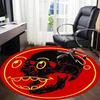 1pc Skull Red Office Round Area Rug, Indoor Mat Suitable For Office, Under Office Chairs Bedroom Living Room Home Decor, Room Deco