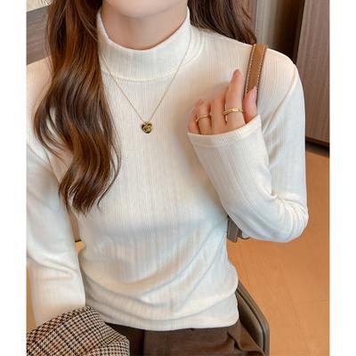 Damen Herbst- und Winter Halbhoher Kragen Unterteil Langarm Oberteil