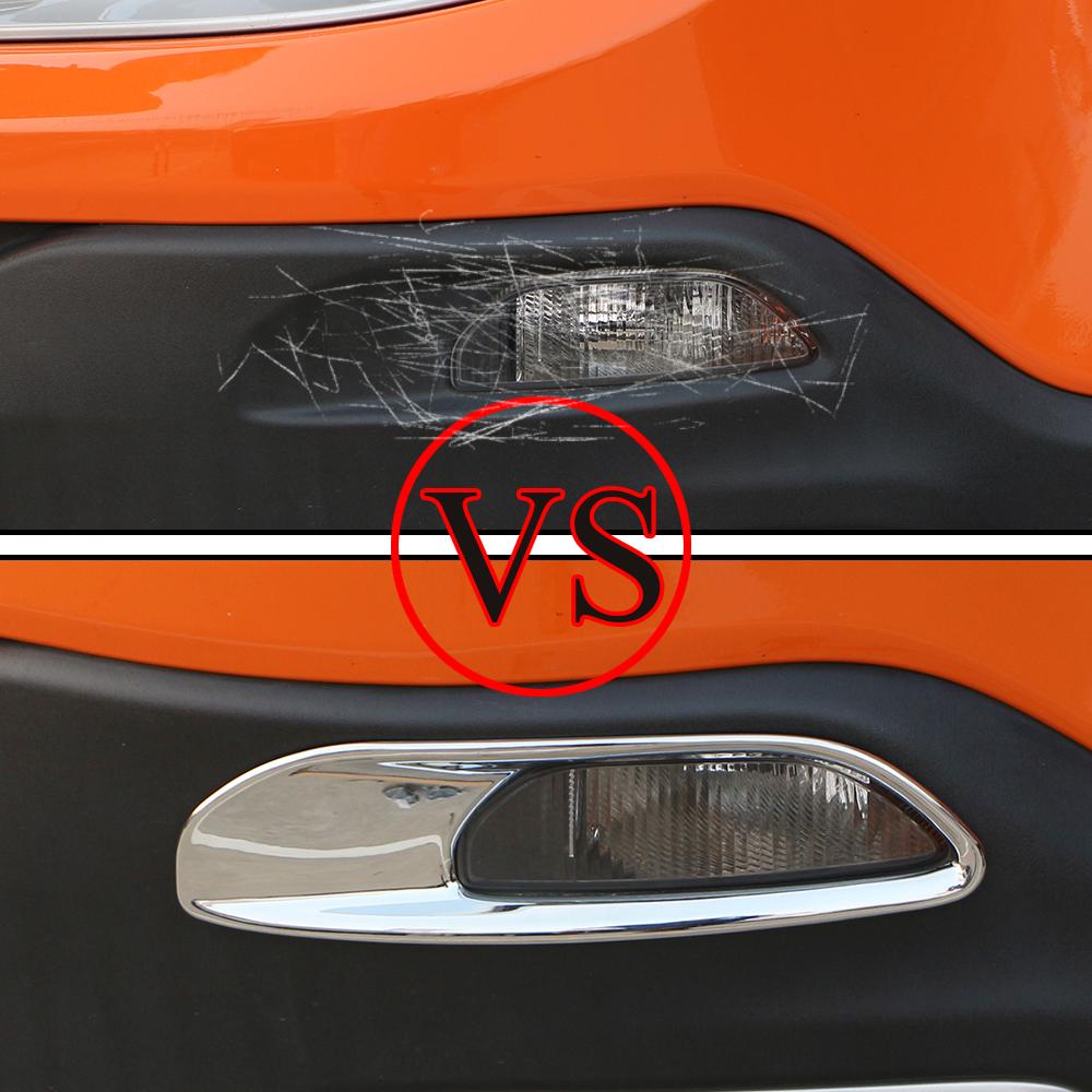 For Jeep Renegade 2015-2017 Car Daytime Lights Running Light Fog Lamp Cover Front Bumper Lights ABS Chrome Accessories