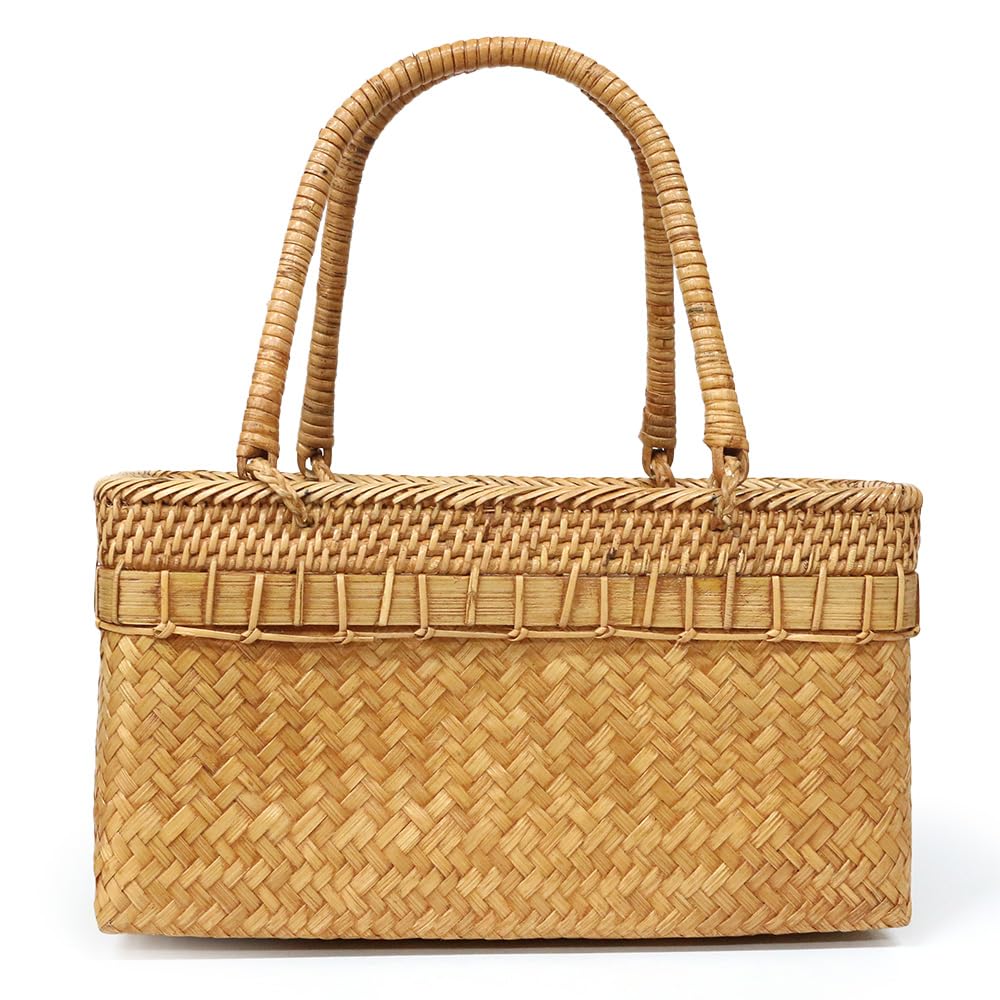 

Bamboo rattan bag handbag natural light brown [kimono cafe] коричневий