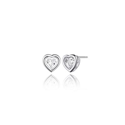 Silver Heart Dancing Stone Stella Earrings Sa24B23N