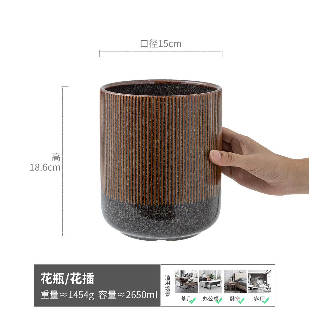 

Multipurpose Ceramic Relief Vertical Pattern Flower Insert Household Kitchen Utensils Chopsticks Storage Jar Desk Pen Holder Makeup Brush Holder