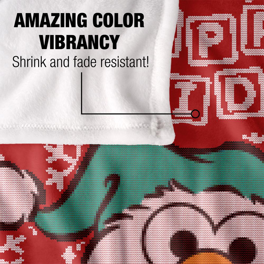 Sesame Street Silky Christmas Sweater Elmo Supersoft Blanket