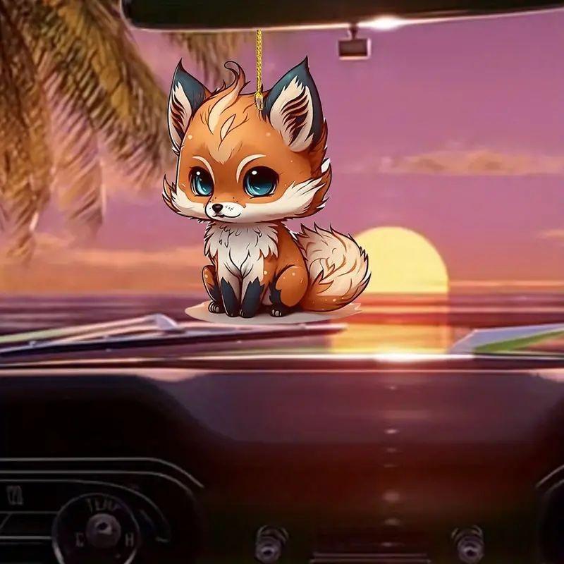 Cute Acrylic Fox Car Interior Decoration Hanging Pendant Charming Gift For Fox Lovers