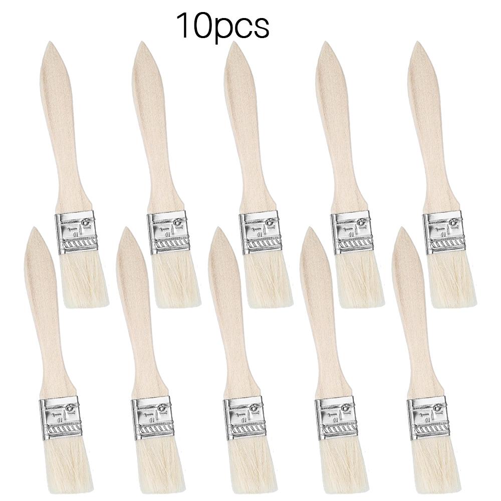 10/20/30pcs short wooden handle art brushes, hog bristle brushes, watercolor brushes, wall brushes, art brushes, cleaning