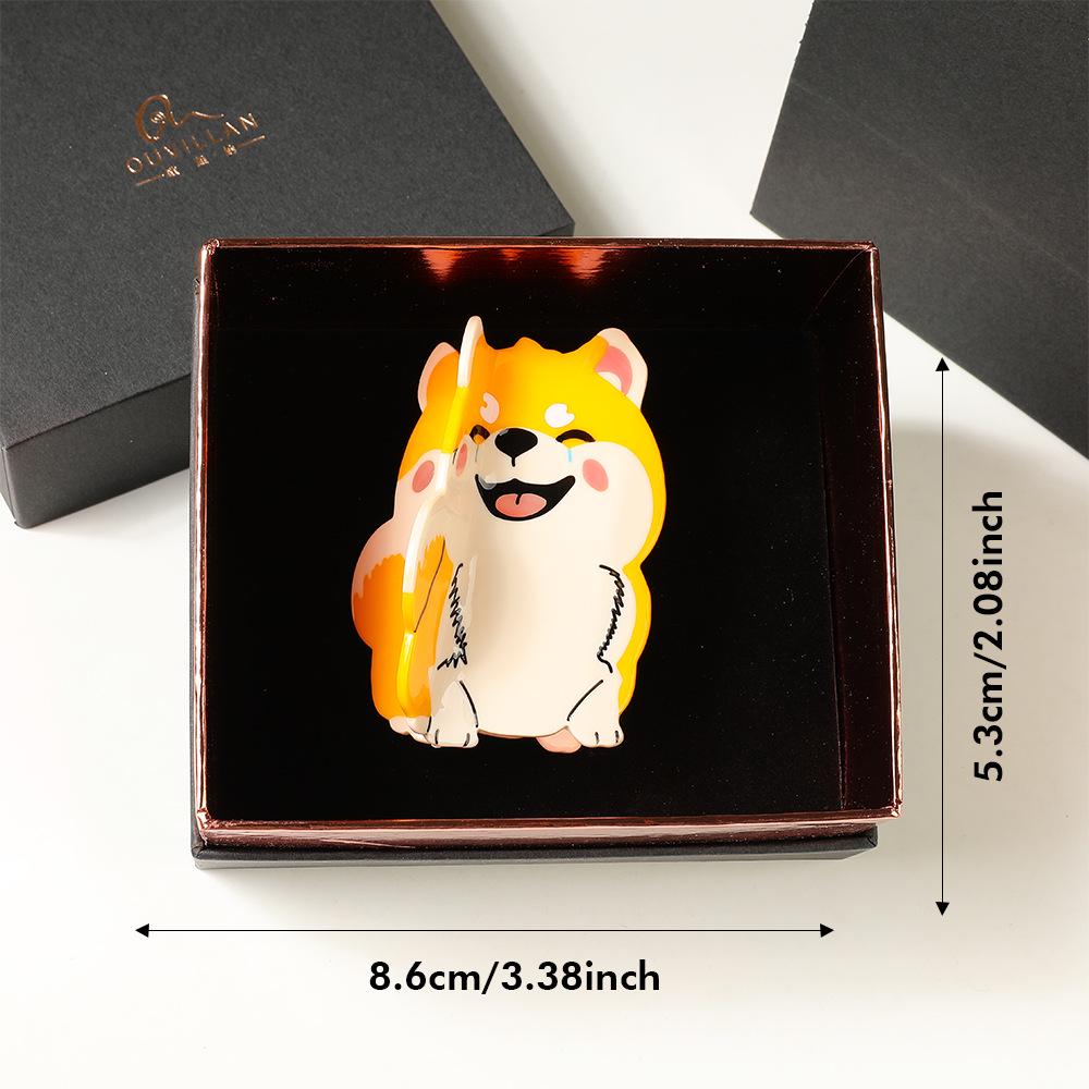 

Подарочный набор заколок для волос класса люкс: Милые ацетатные заколки в виде сиба-ину, чау-чау и акулы