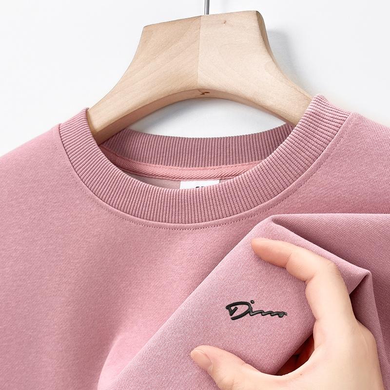 Cotton Original Brand Men's O-Neck Long Sleeve Pullover Hoodie Autumn Winter Exquisite Print Simple Casual Menswear Top