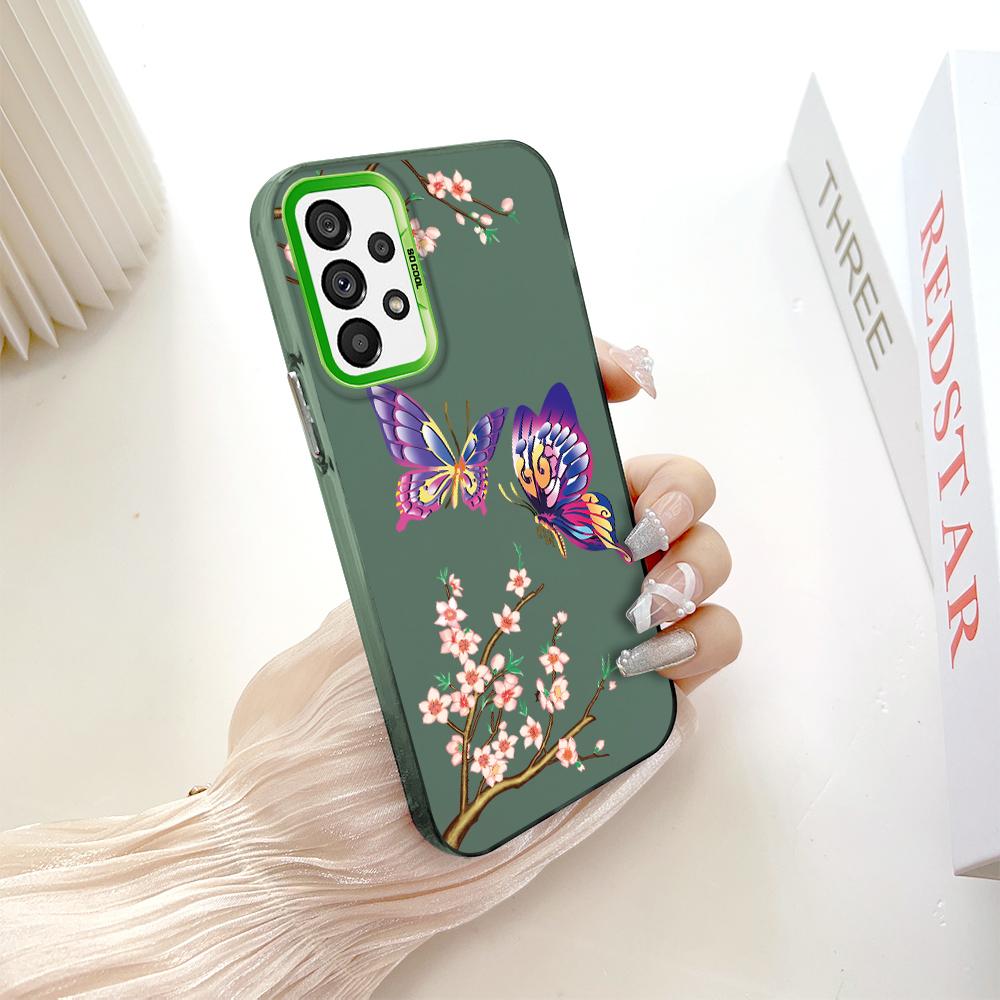 Painted Pattern Colorful Sliver Double Sided Hard Shell Shockproof Anti-fall Phone Casing for Samsung