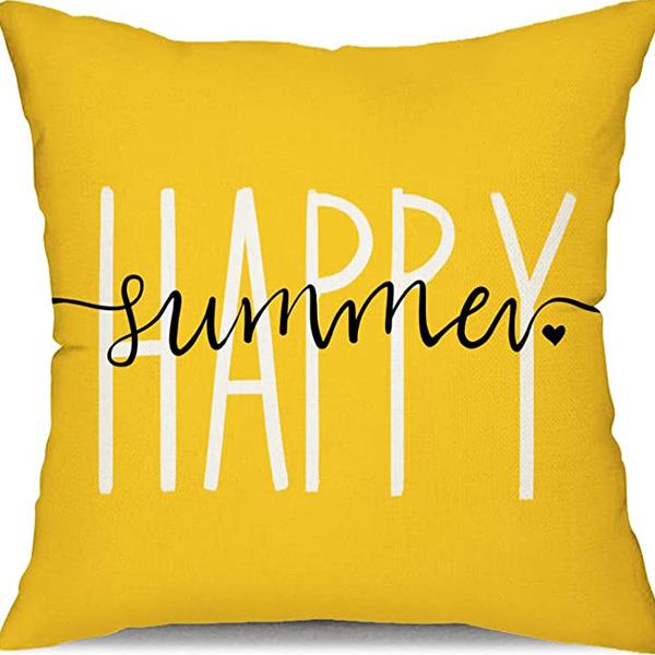 Small Daisy Flower Pillowcase New Striped Linen Home Fabric Sofa Pillowcase Light Luxury