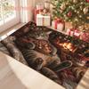 1Pcs Anti Fatigue Kitchen Rugs, Christmas Style Lazy Cat Print Waterproof Non-Slip Thick Cushioned Mat Comfort Standing Mat