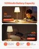 SucceBuy Cordless Table Lamp 5200mAh Built-in Rechargeable Battery Desk Lamp 3-Level Brightness Fabric Shade Color Temperature
