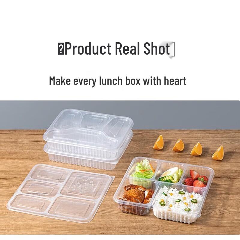 Microwavable Disposable 5-Compartment Meal Boxes