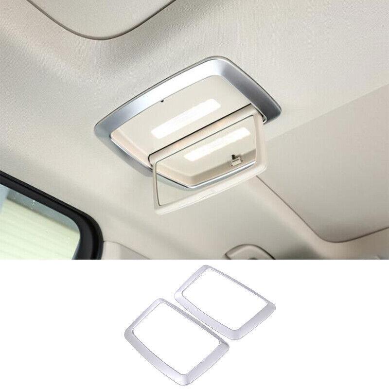 Fit For BMW 7 Series 2016-  Matte Silver Rear Makeup Mirror Cover Trim