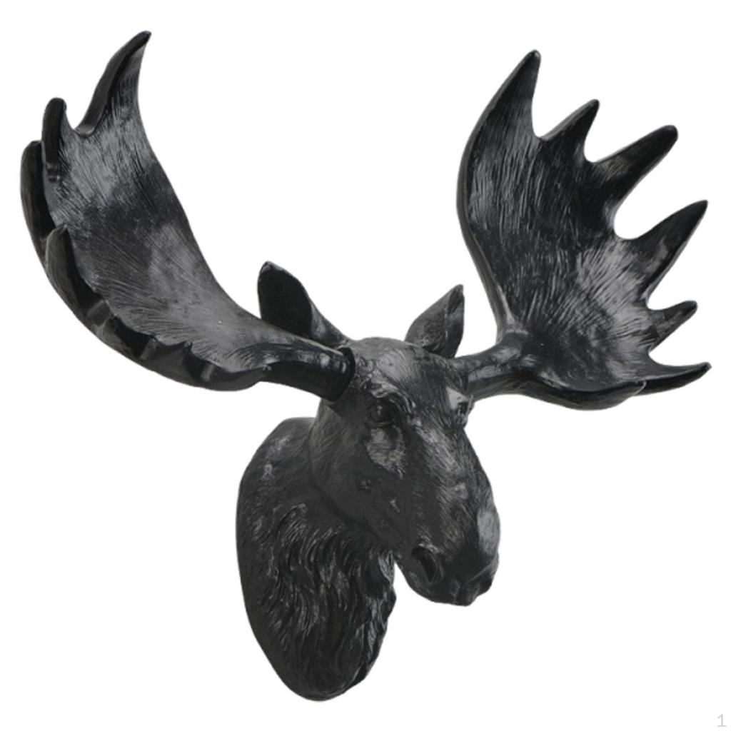 Älghuvud Väggskulptur Prydnad Konst Gåva Samlarobjekt Djurfigur Hartsstaty för