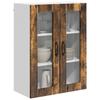 Wall Mounted Glass Cabinet LUCCA Smoked Oak 60 X 31 X 80 Cm