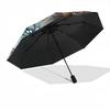 1pc Floral Pet Puppy Fashionable Automatic Opening/Closing Folding Umbrella with 8 Bones, Windproof Portable, Daily Use030