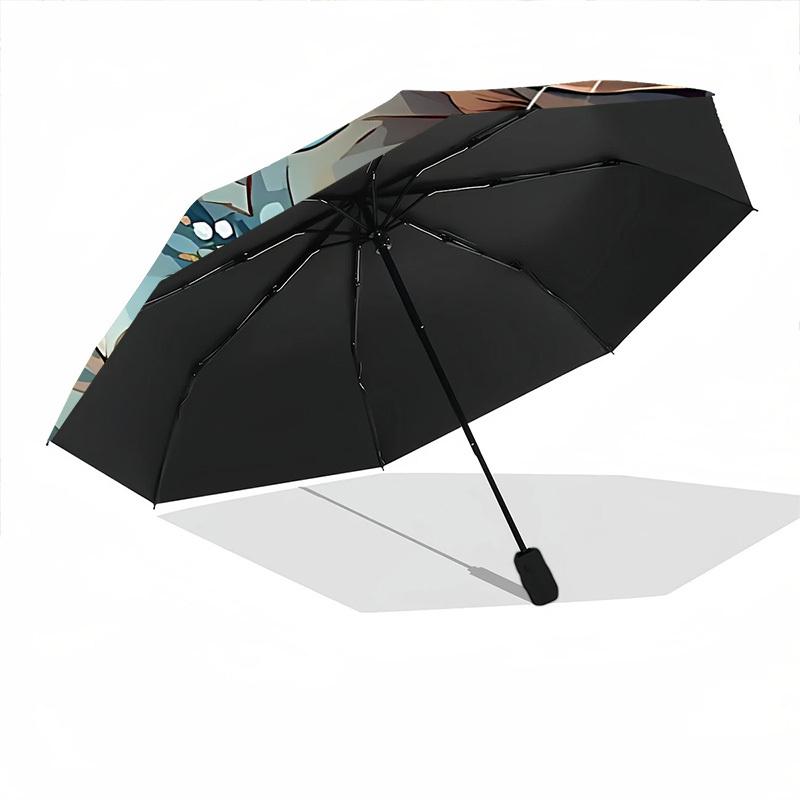1pc Floral Pet Puppy Fashionable Automatic Opening/Closing Folding Umbrella with 8 Bones, Windproof Portable, Daily Use030