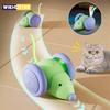 Interactive Cat Toy Electric Mouse Car Automatic Teaser Kitten Pet Toys Rechargeable Intelligent Obstacle Avoidance Cat Car Toy