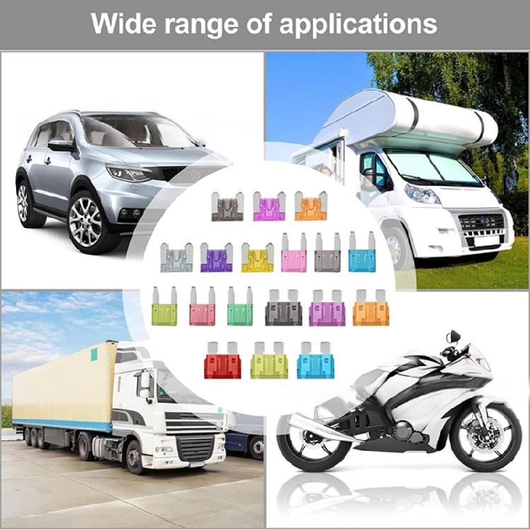 180 Piece Zinc Automotive Blade Fuses Collection Color Differentiated Current Ratings For Vehicle Truck Boat Motorcycle