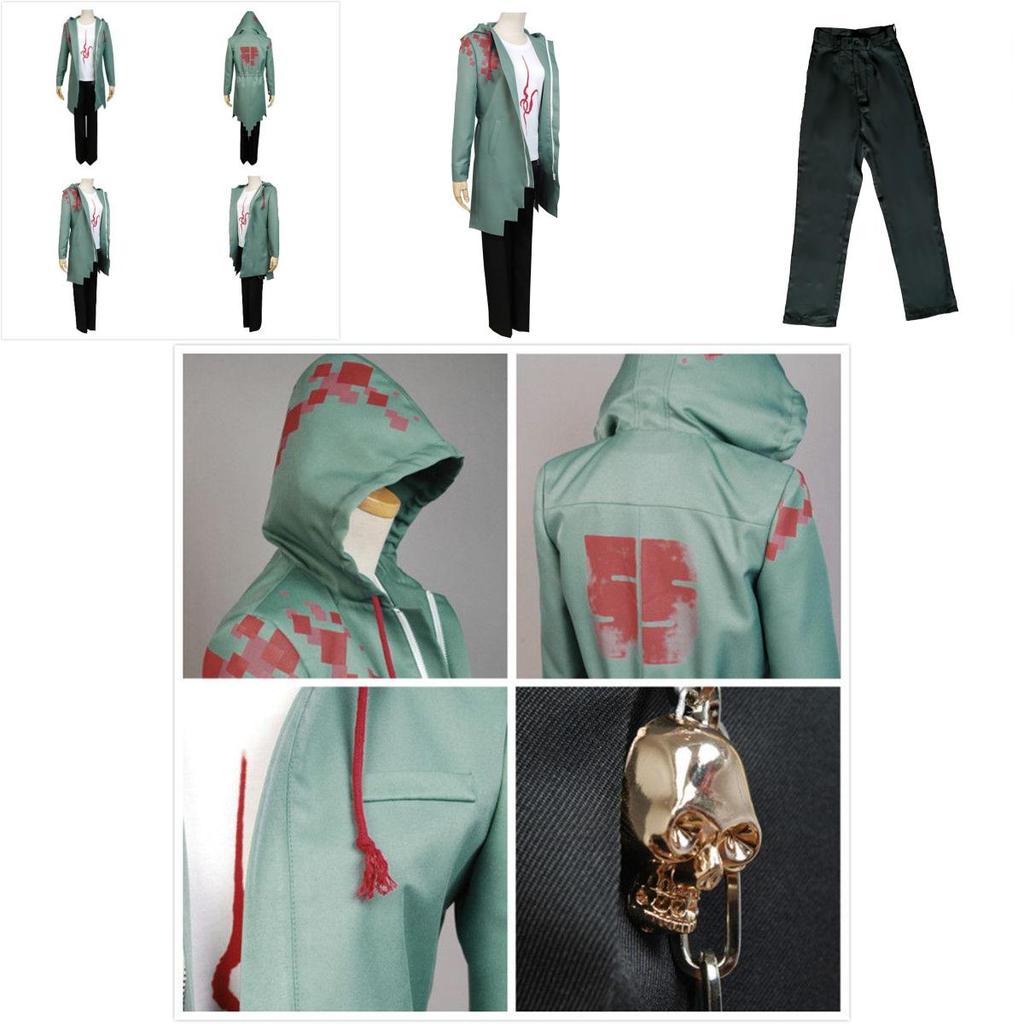 Komaeda Nagito Wysokiej Jakości Kostium Cosplay Płaszcz Kurtka T-shirt Spodnie Zestaw Peruka