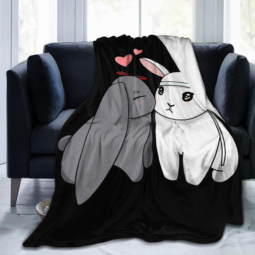 the Untamed Blanket Cute Rabbits Flannel Funny Soft Throw Blanket for Chair Covering Sofa Spring/Autumn