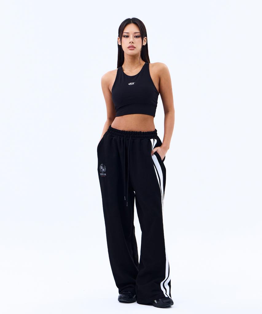 Mihag Ivy League Track Line Wide Pants (Black)