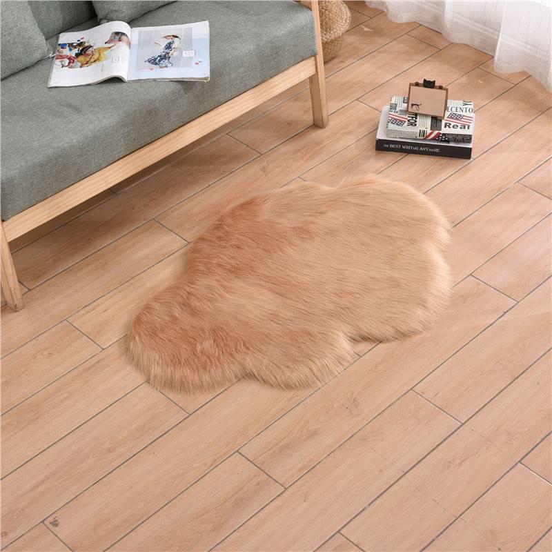 Faux Wool Cloud-Pattern Long Pile Rug for Living Room, Bedroom, and Bay Window