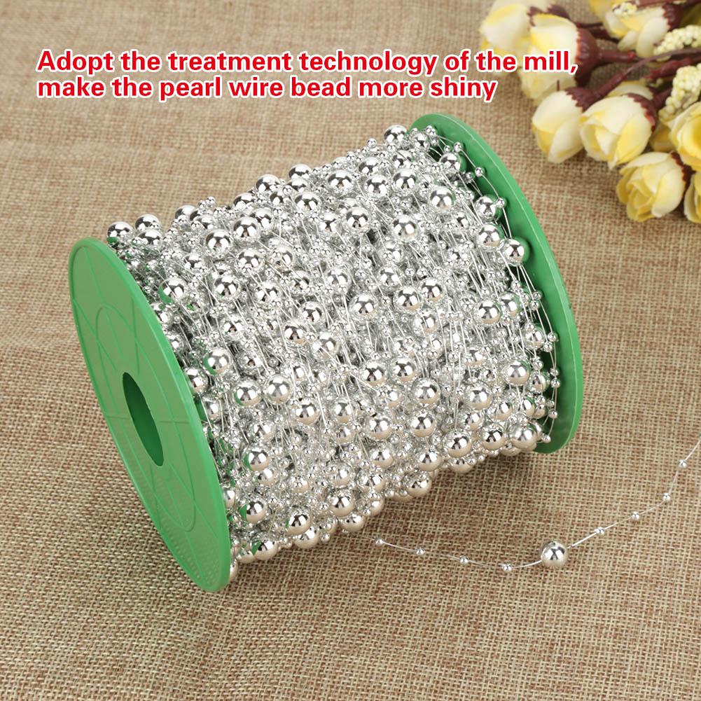 60mCelsiusroll Electroplating Pearl Wire Beads Garland String   Wedding Decoration 3mm+8mm(golden)