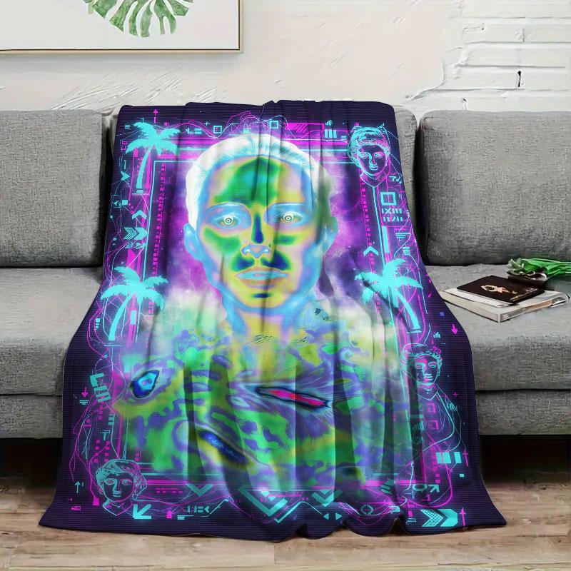 1Pc Mutatedcreatures Print Flannel Blanket, High quality Comfortable for All Seasons, Warmth and Comfort, Perfect for Christmas Gifts