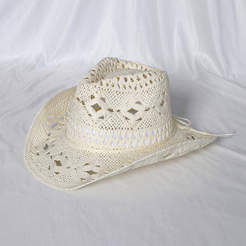 Letní Dámská Pánská Slaměná Dutá Západní Tvarovatelná Koncertní Kovbojská Klobouk Ven Široká Střecha Slunce sombreros de vaquero Klobouk gorro
